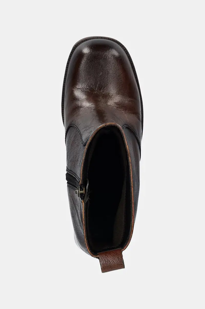 stivaletti alla caviglia in pelle donna colore marrone miniatura 5