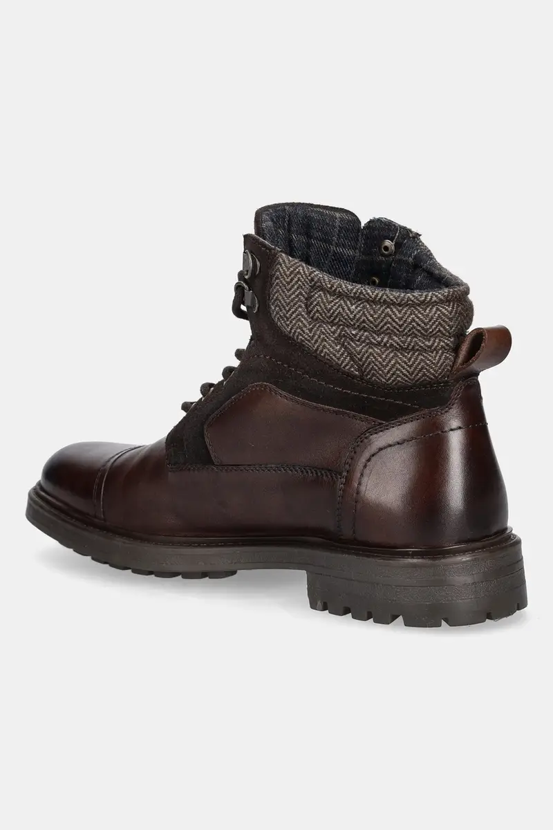 stivali alti in pelle colore marrone miniatura 4