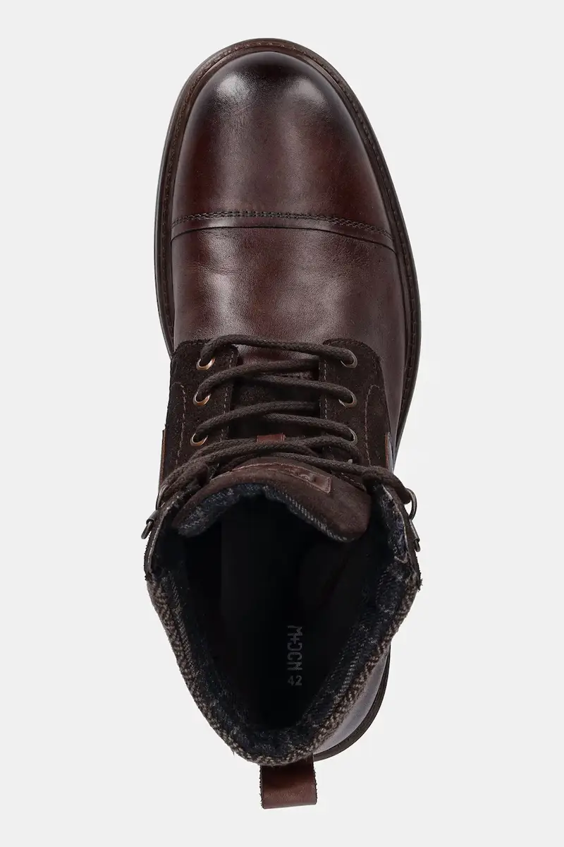 stivali alti in pelle colore marrone miniatura 5