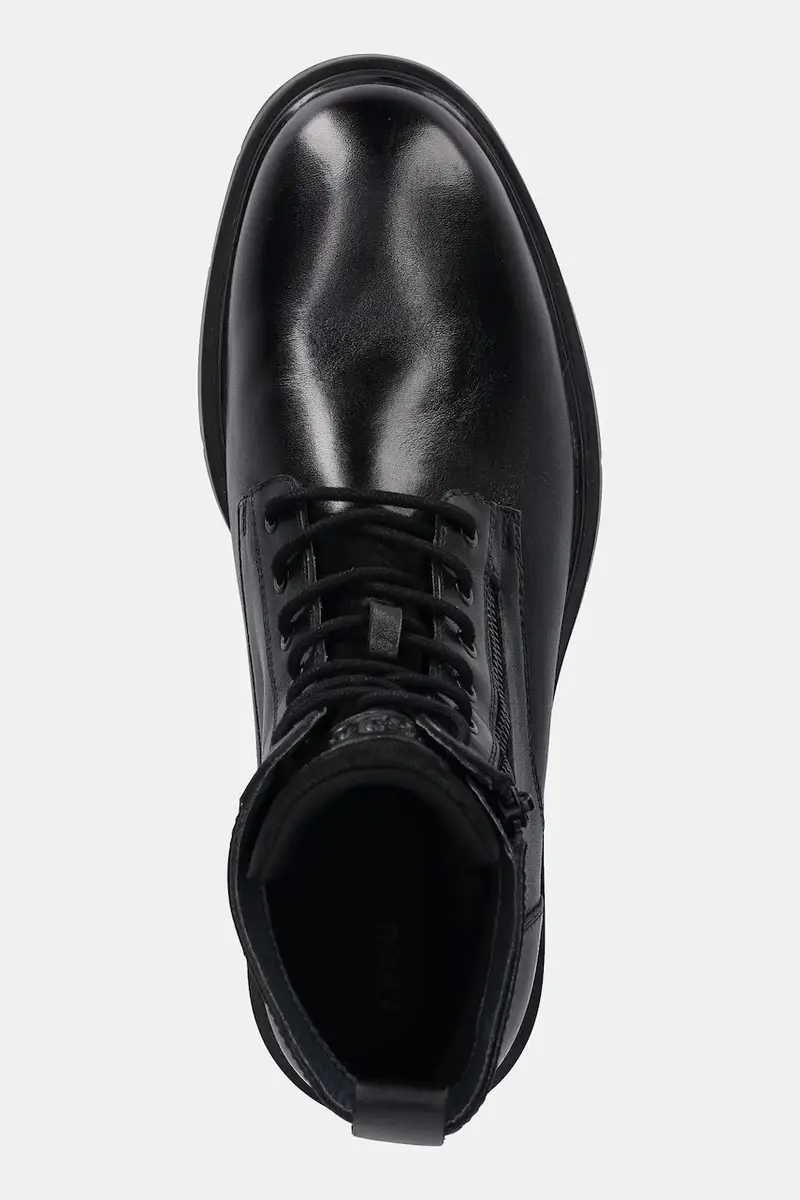 stivali alti in pelle colore nero miniatura 5