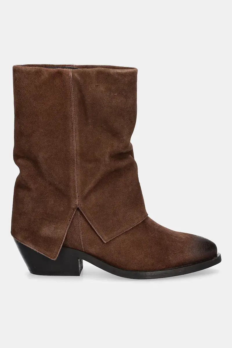 stivali cowboy in pelle scamosciata Marrone miniatura 3