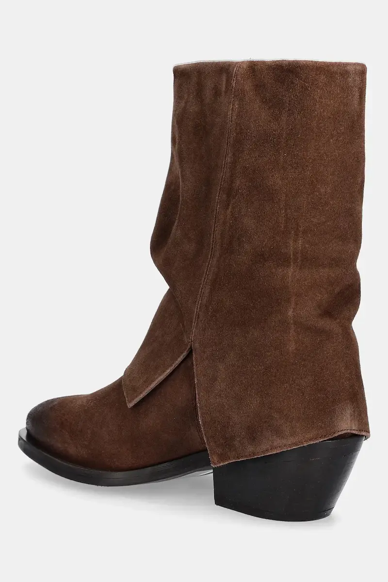 stivali cowboy in pelle scamosciata Marrone miniatura 4