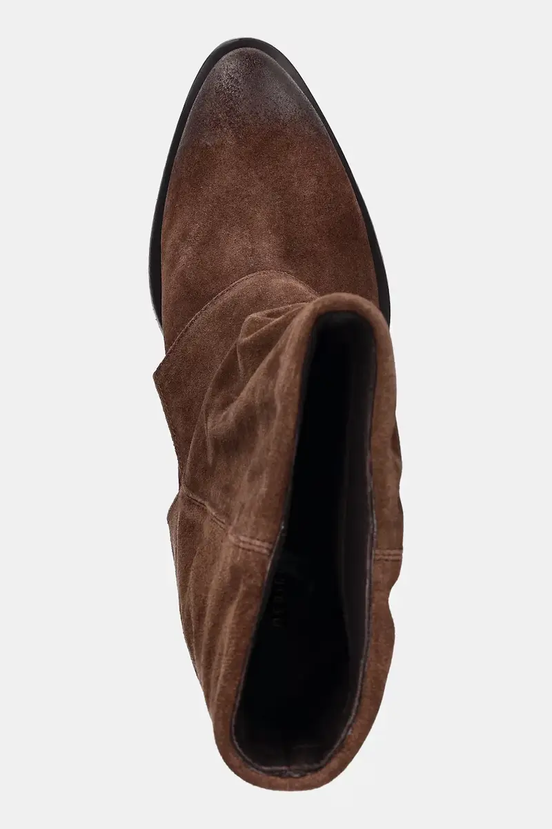 stivali cowboy in pelle scamosciata Marrone miniatura 5