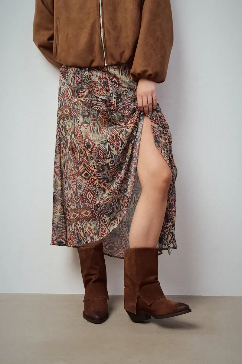 stivali cowboy in pelle scamosciata Marrone