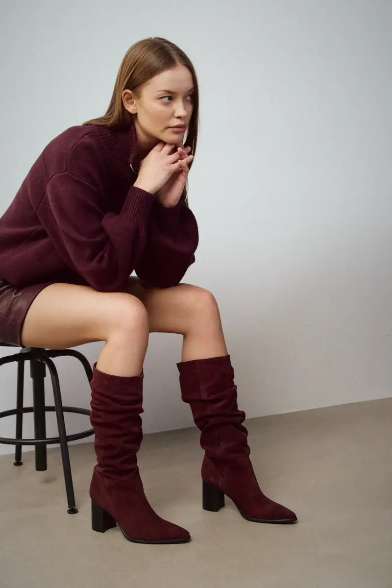 stivali in pelle scamosciata Granata