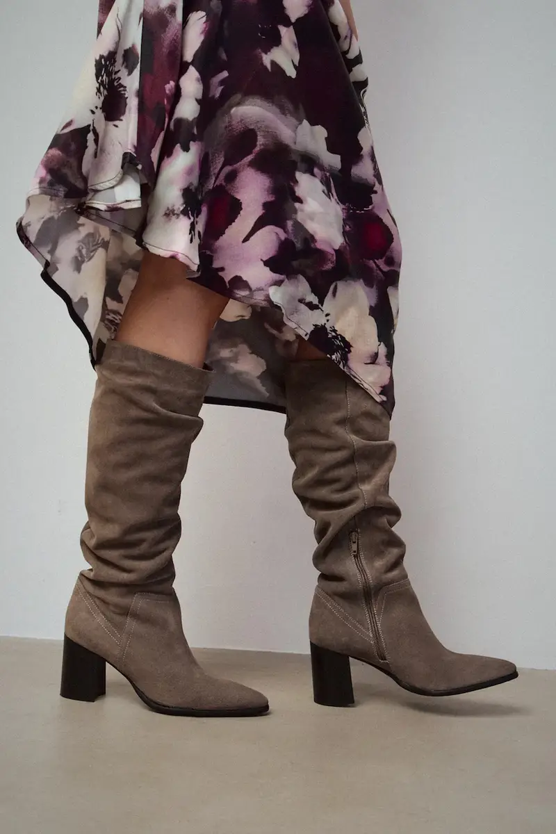 stivali in pelle scamosciata Grigio