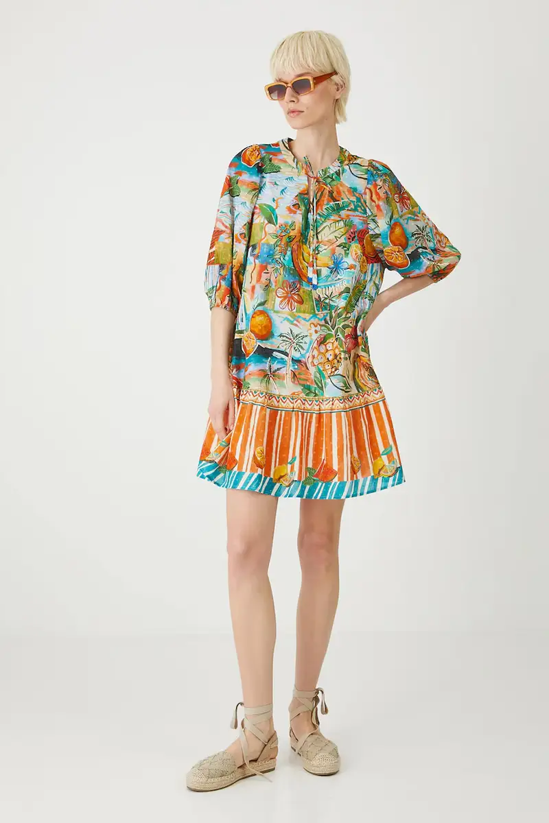 vestito in cotone Multicolore miniatura 2