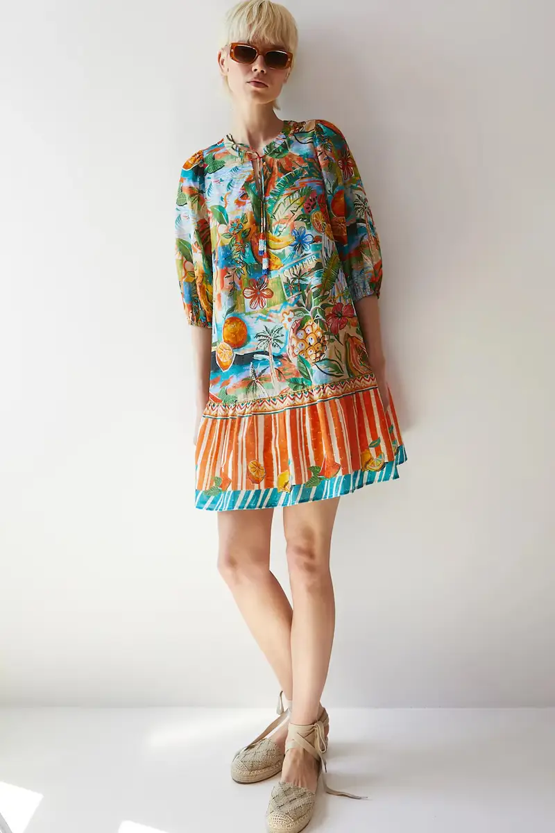 vestito in cotone Multicolore