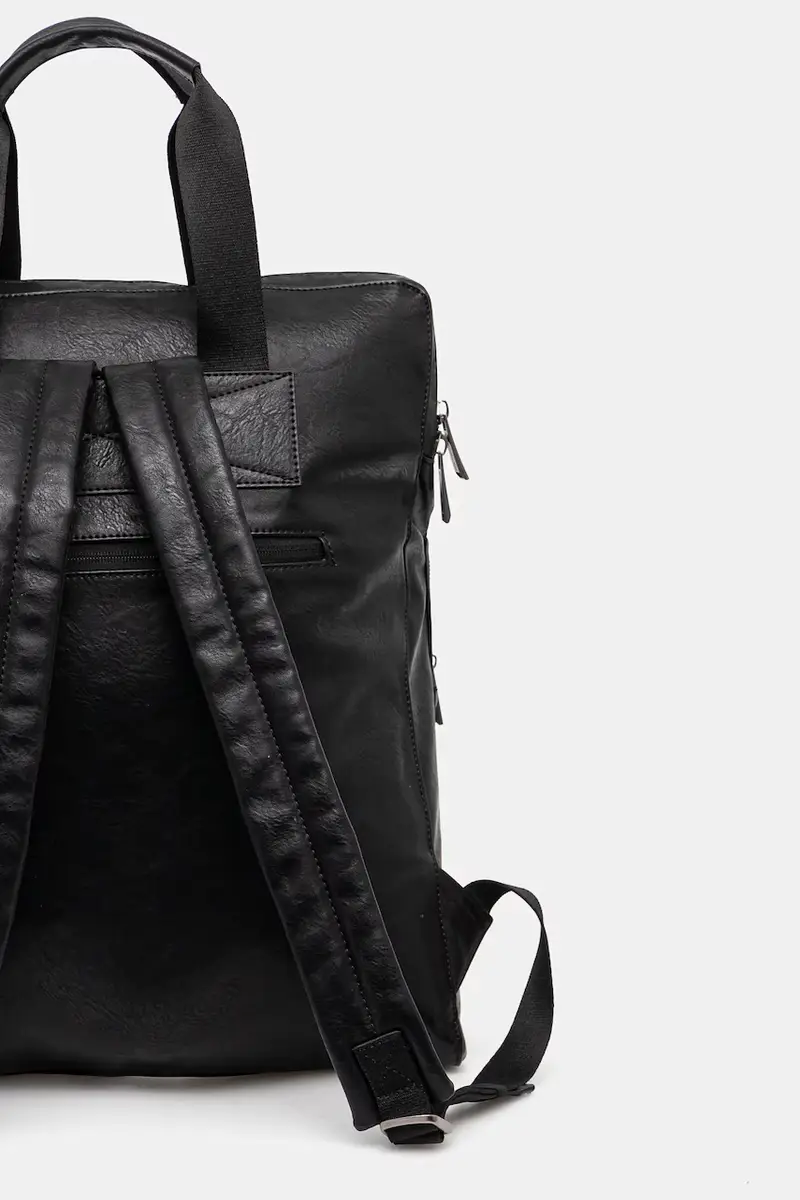 Medicine Zaino nero in pelle con tasche interne miniatura 3