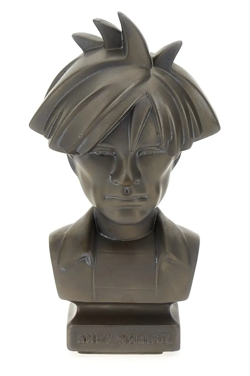 Andy Warhol 80S Bust 12" Ceramic Figure Grigio