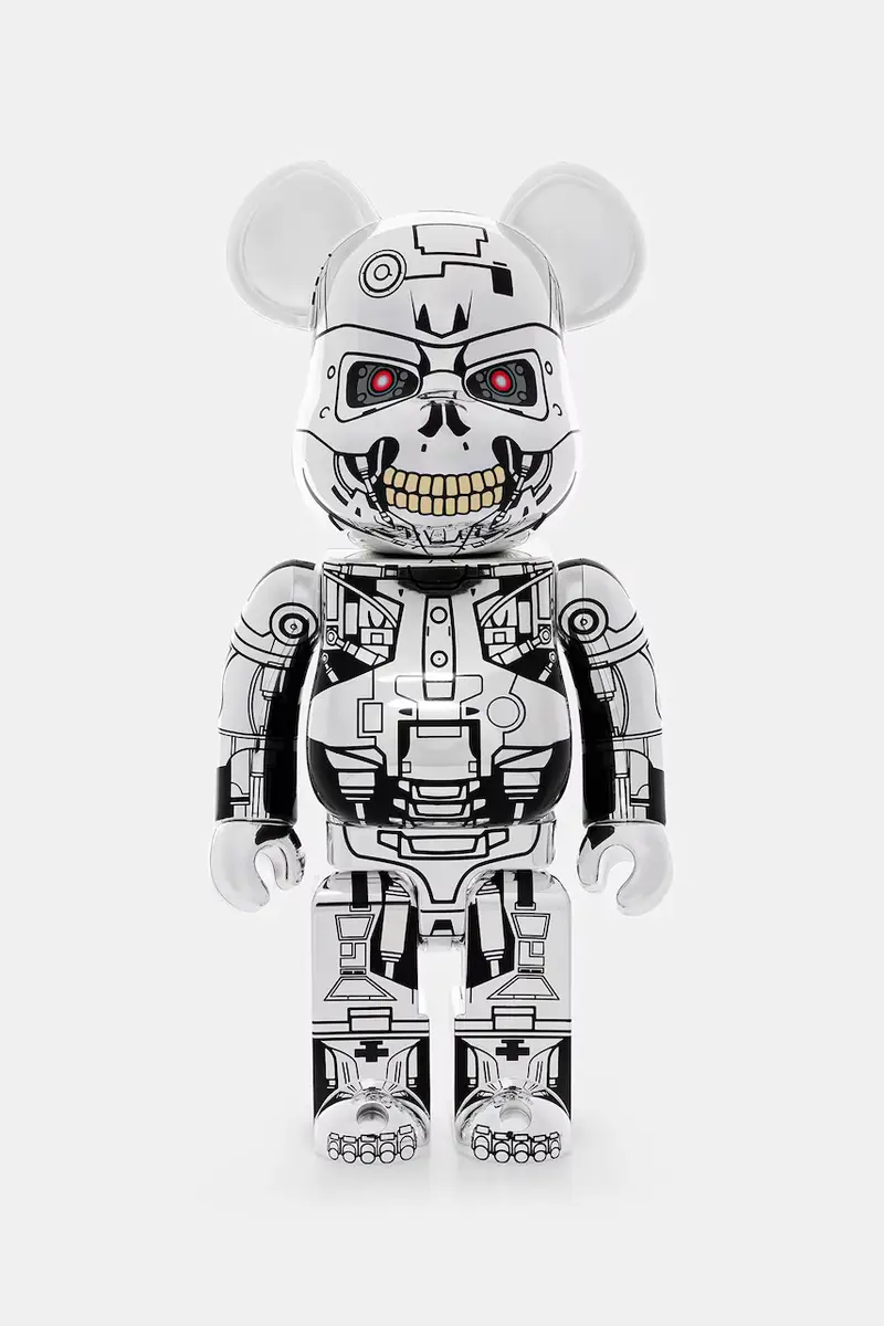 figurina decorativa Be@rbrick Endoskeleton (T2 Ver.) 400% colore argento ENDOSKELETON.(T2Ver.).400