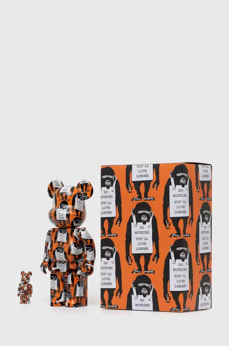 figurina decorativa Be@rbrick Monkey Sign Orange 100% & 400% pacco da 2 Arancione miniatura 4