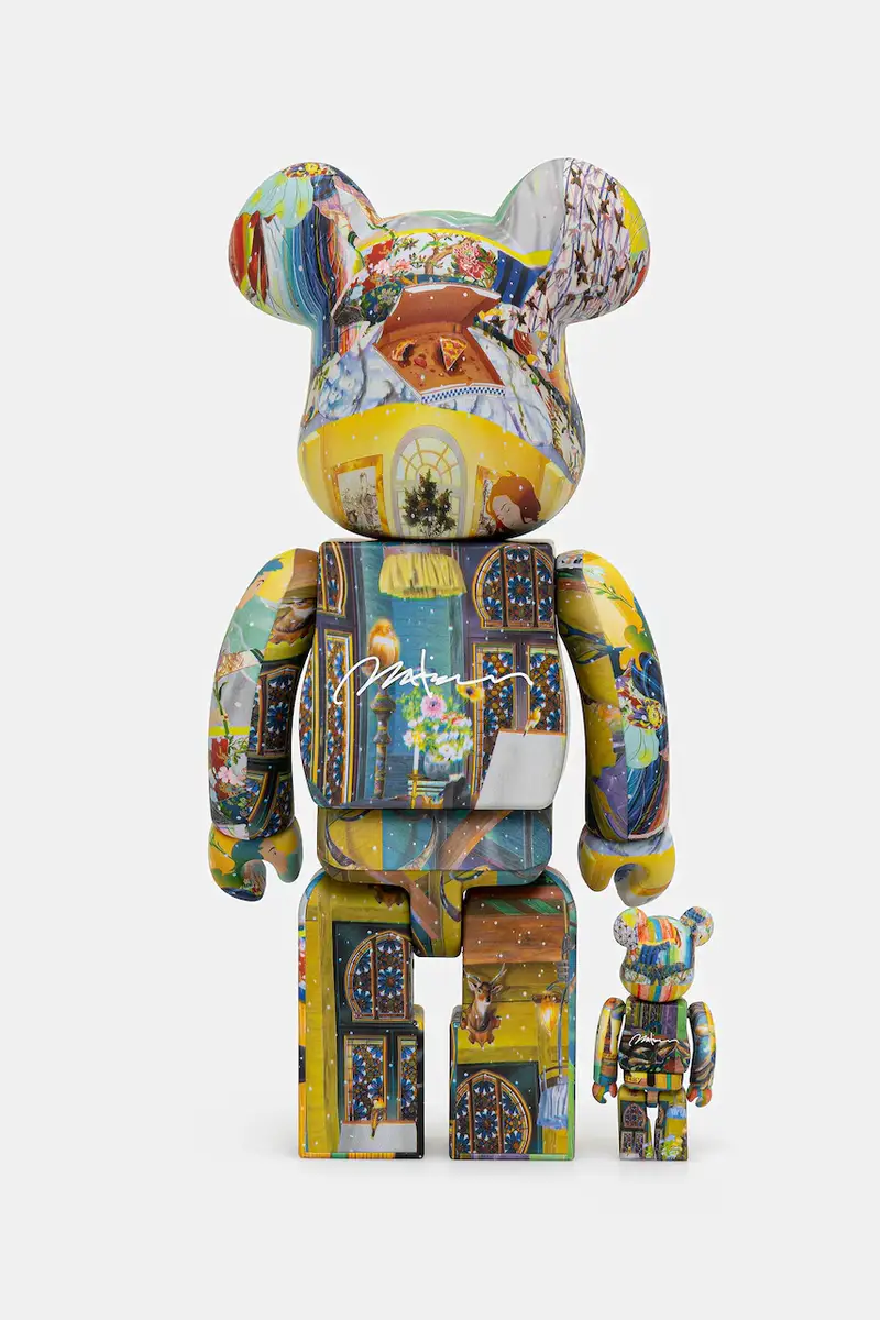 figurina decorativa Be@rbrick Tomokazu Matsuyama 100% & 400% colore nero TOMOKAZU.MATSUYAMA.100.400 miniatura 2