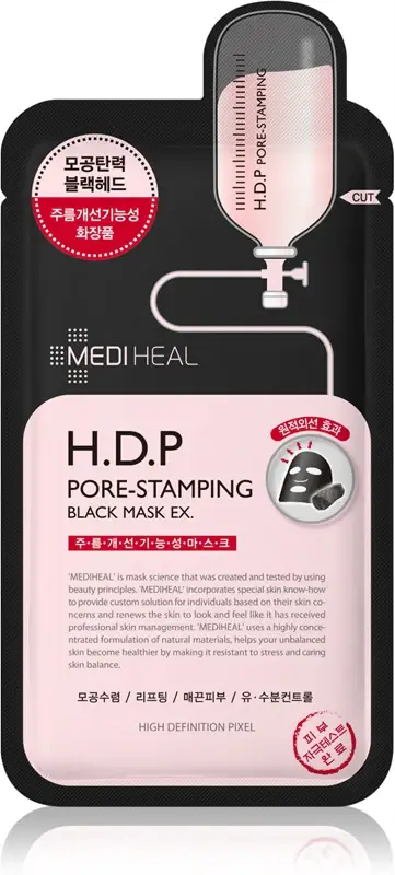 Black Mask H.D.P Pore-Stamping maschera in tessuto per chiudere i pori 25 ml