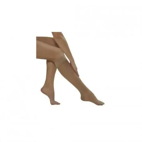 Calza corta corta in medialast con punta beige XL