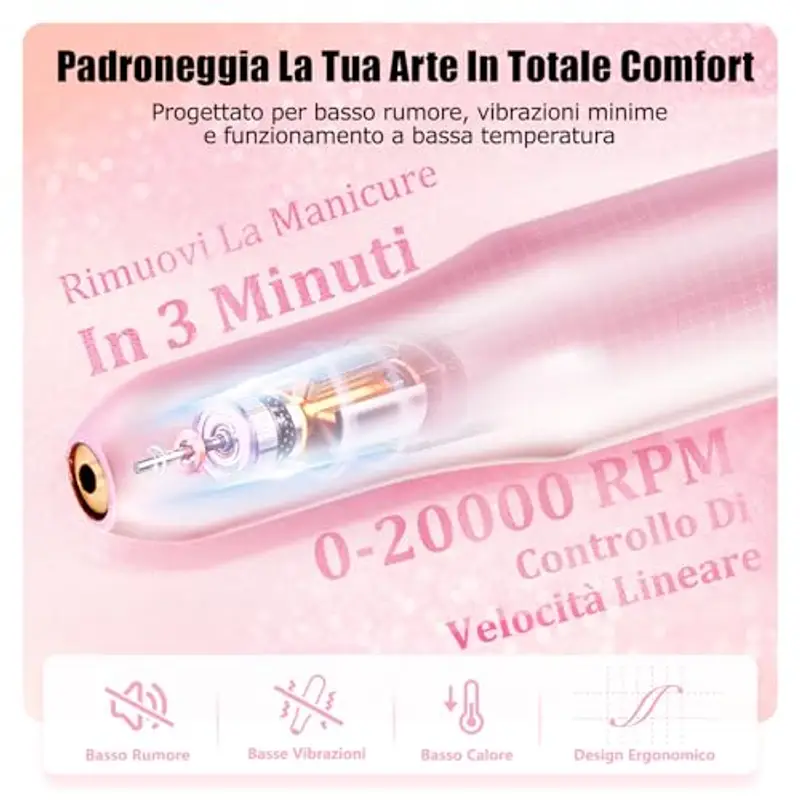 MEFA Fresa per Unghie, 13 PCS Nail Drill 20000 RPM, Manicure e Set Pedicure, per Gel Ricostruzione Unghie, Semipermanente Unghie, Acrygel, Togli Calli Piedi Set Manicure miniatura 2