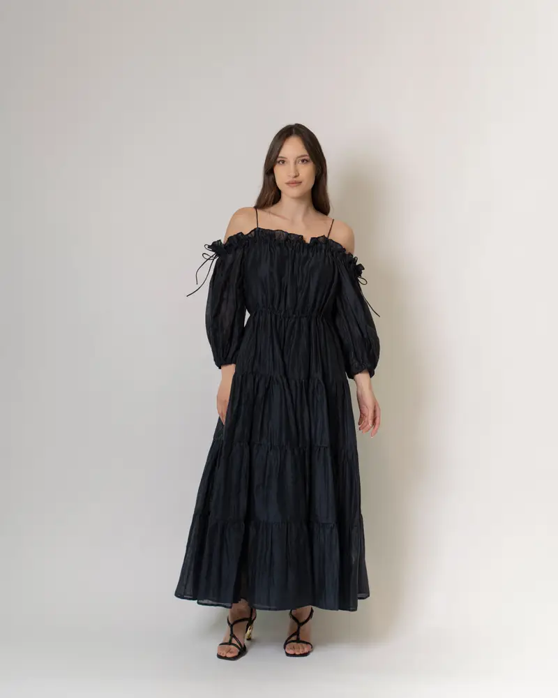 Abito Balze Cotone Blu