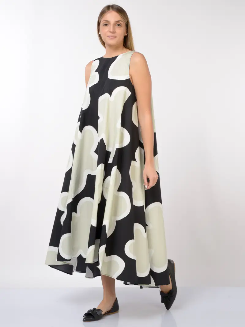 abito lungo da donna Meimeij a fiori senza maniche Verde miniatura 2