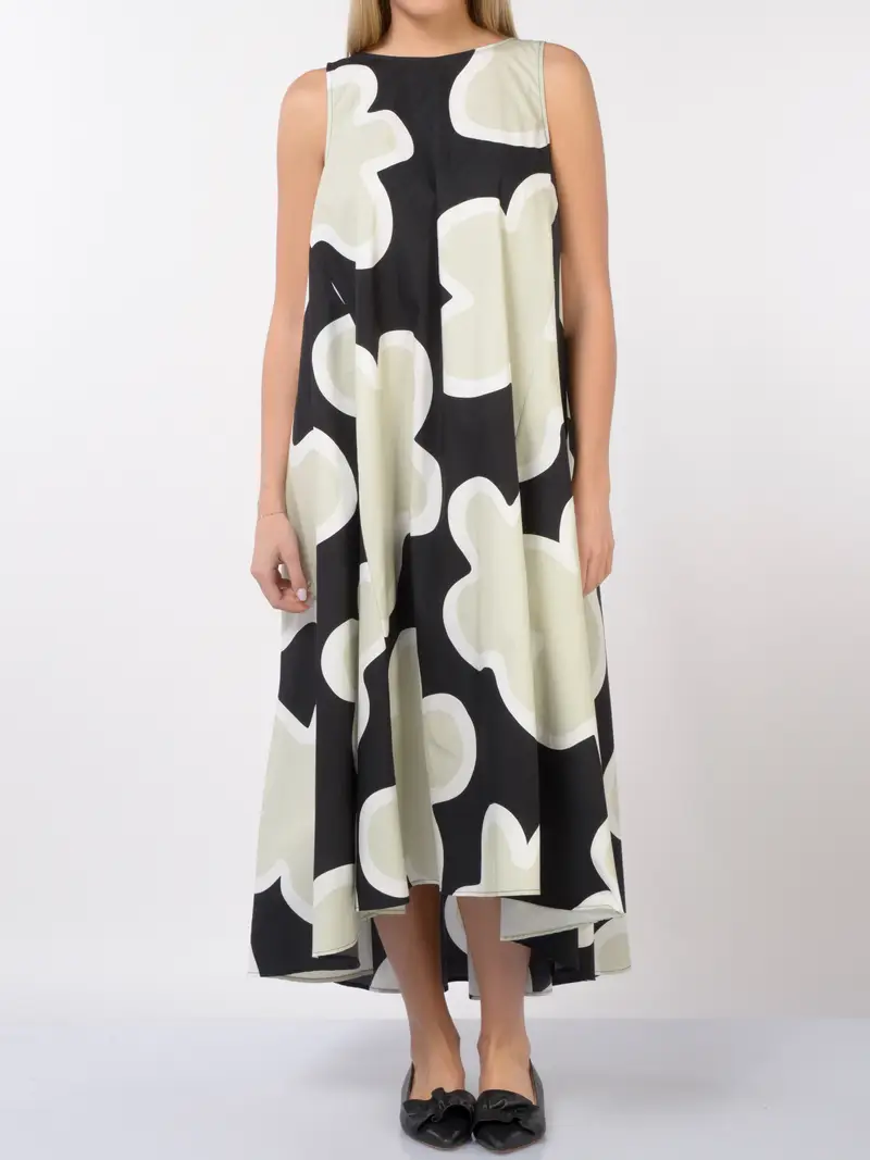 abito lungo da donna Meimeij a fiori senza maniche Verde