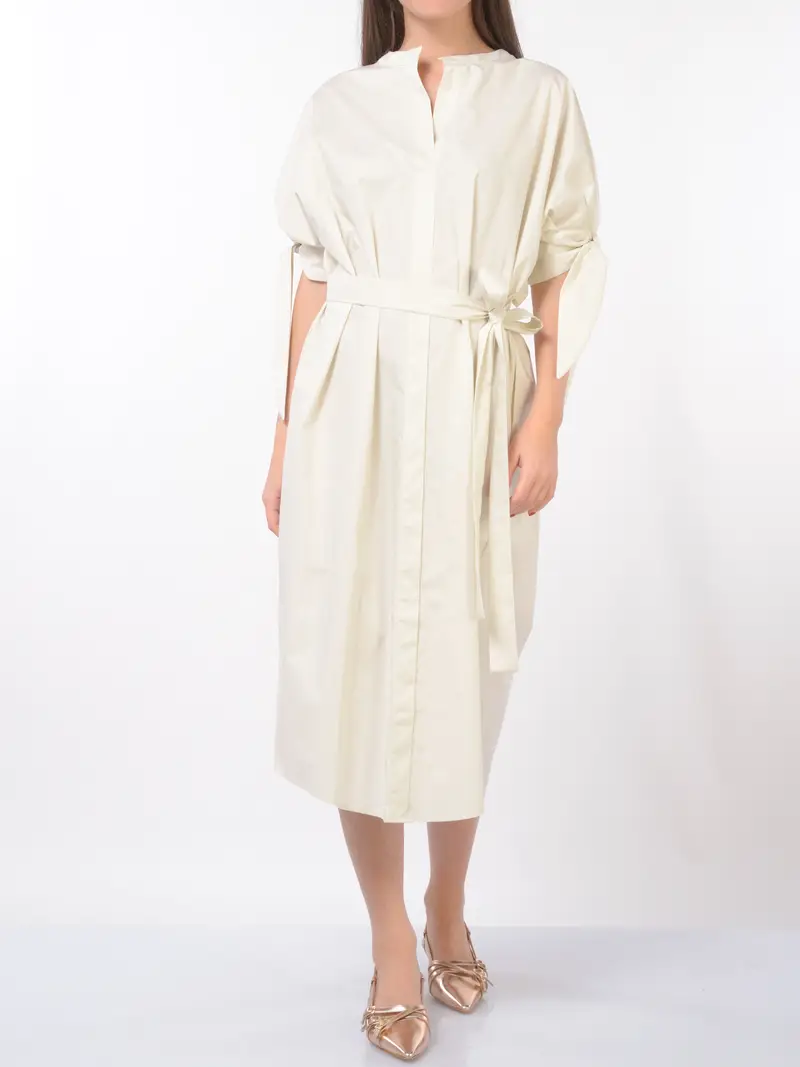 abito lungo da donna Meimeij a kimono con fiocchi BEIGE