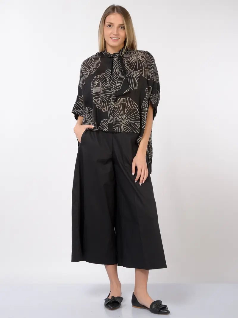 camicia da donna Meimeij boxy a kimono a fantasia NERO miniatura 2