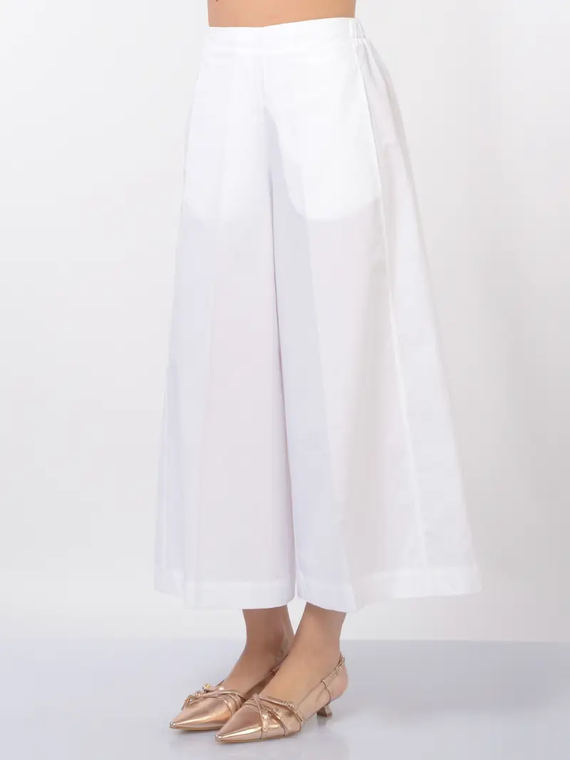 pantalone da donna Meimeij ampio e cropped Bianco