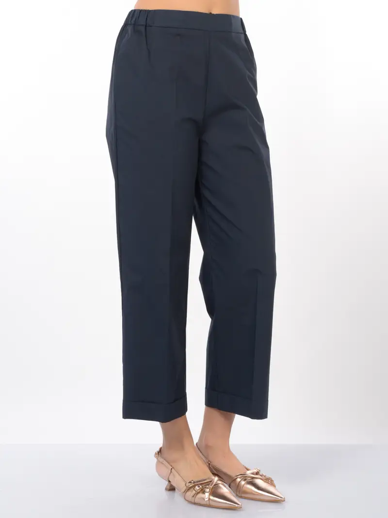 pantalone da donna Meimeij con elastico e balza Blu
