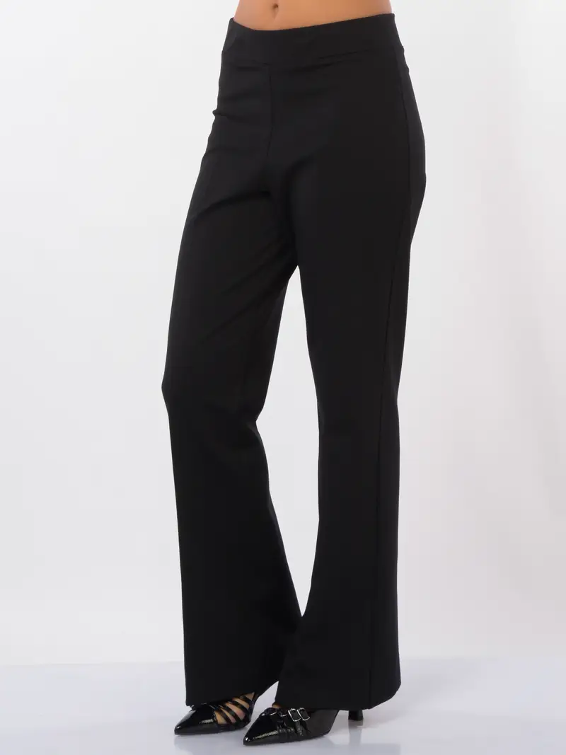 pantalone da donna Meimeij flare con elastico NERO