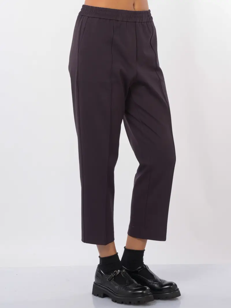 pantalone da donna Meimeij in punto stoffa a sigaretta VIOLA