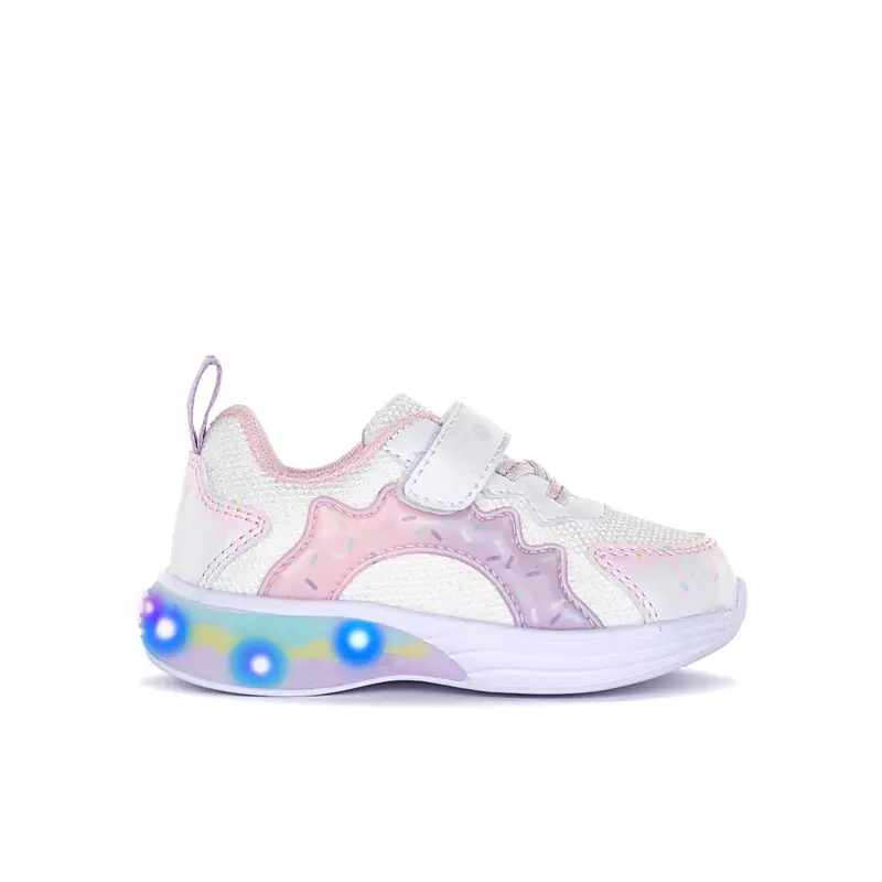 Sneakers bianche da bambina con luci