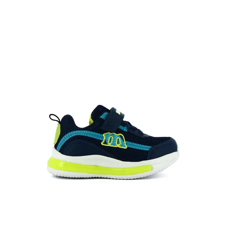 Sneakers bimbo blu con velcro e luci