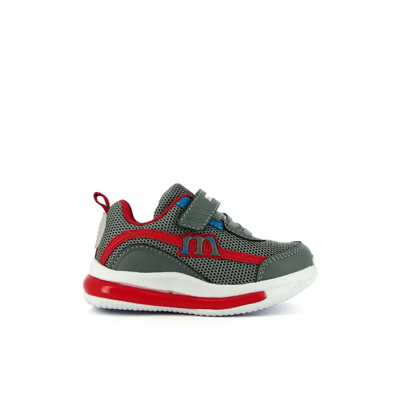 Sneakers bimbo grigie con velcro e luci