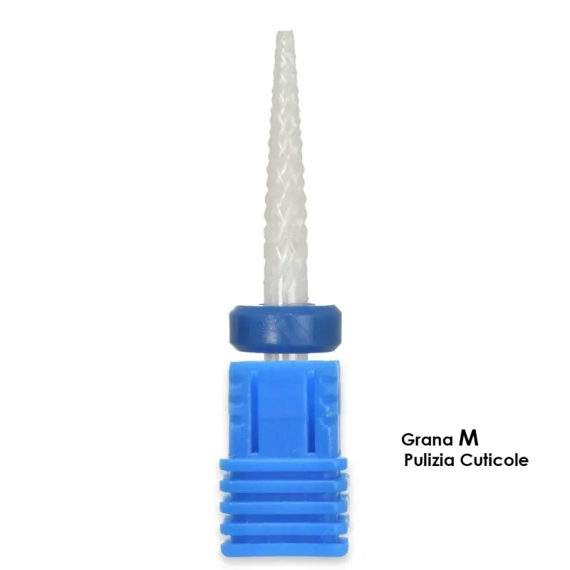 punta fresa ceramica forma spillo grana m per pulizia cuticole
