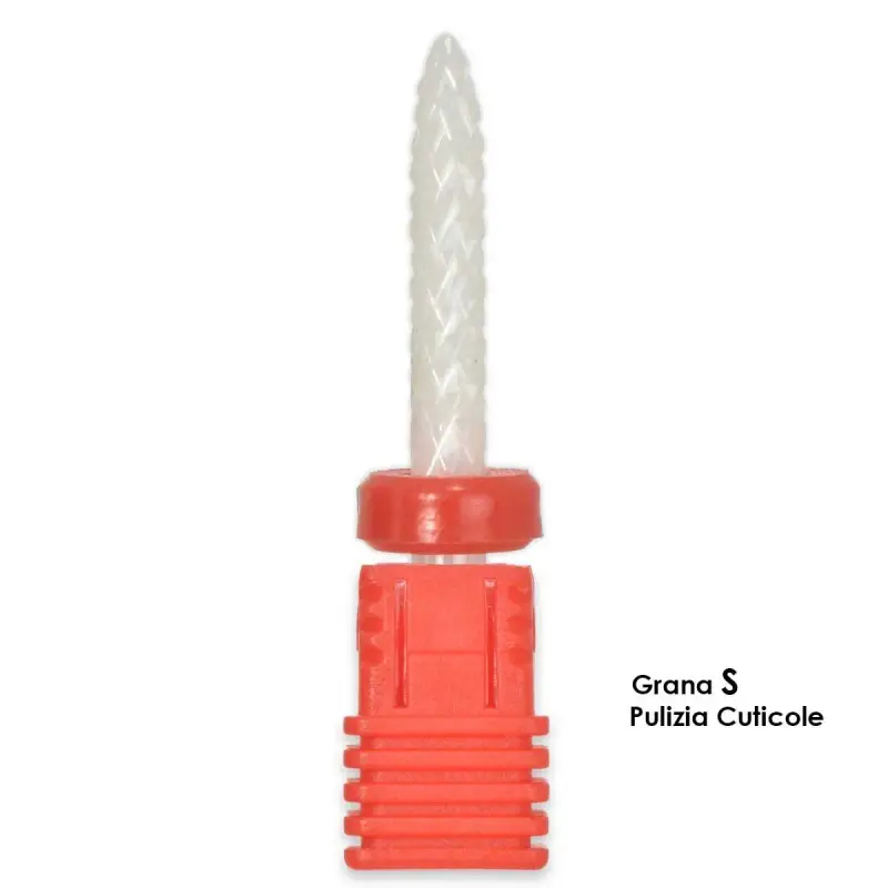 punta fresa ceramica forma spillo grana s per pulizia cuticole