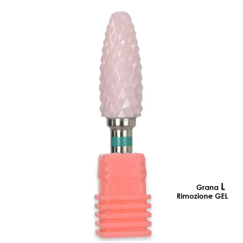punta fresa ceramica rosa forma shark grana l per rimozione gel
