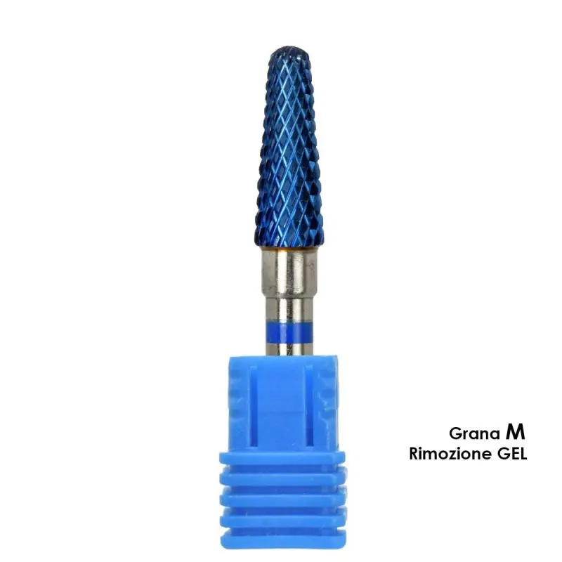 punta fresa tungsteno forma cono grana m per rimozione gel