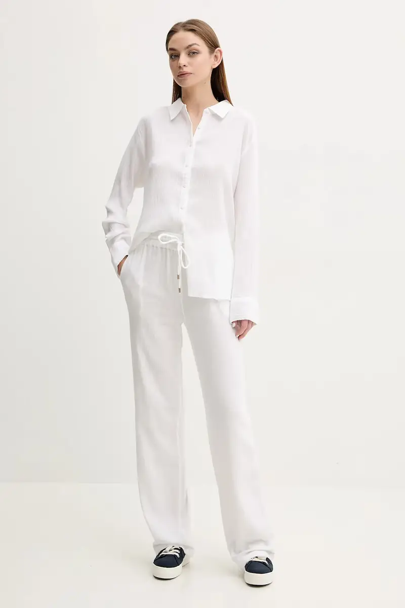 camicia in cotone donna colore bianco Tina miniatura 2