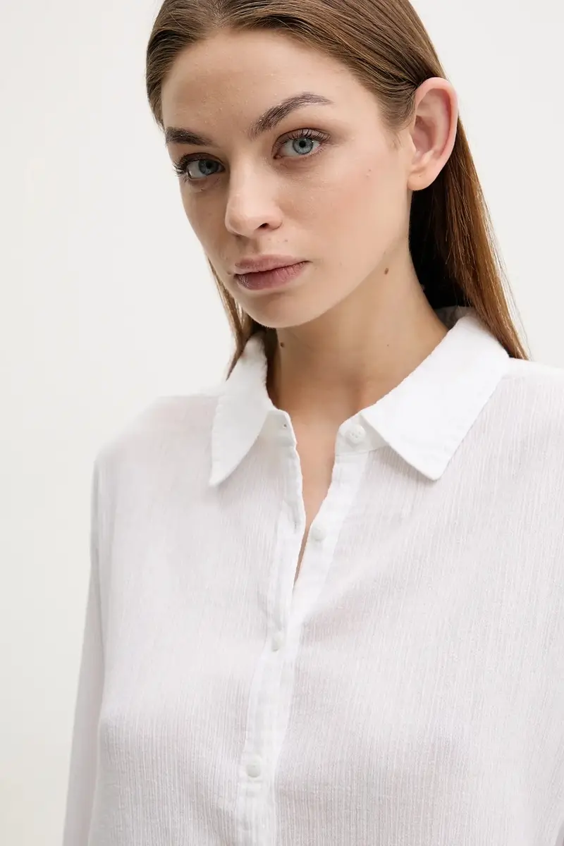 camicia in cotone donna colore bianco Tina miniatura 4