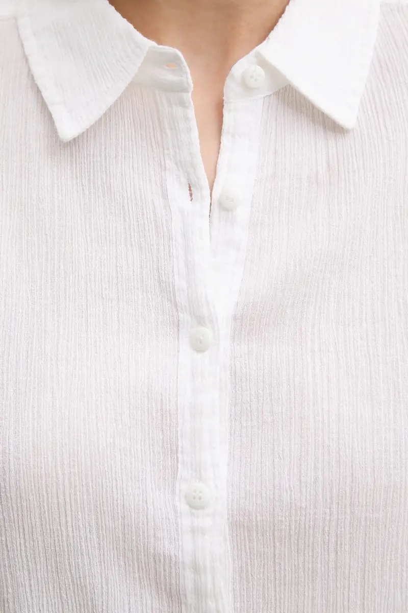 camicia in cotone donna colore bianco Tina miniatura 5