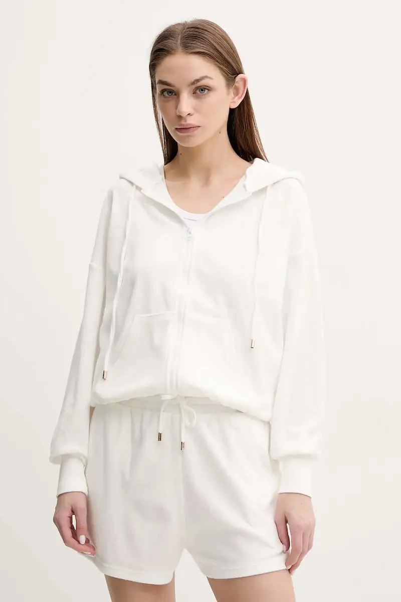 felpa donna colore bianco con cappuccio Kyda