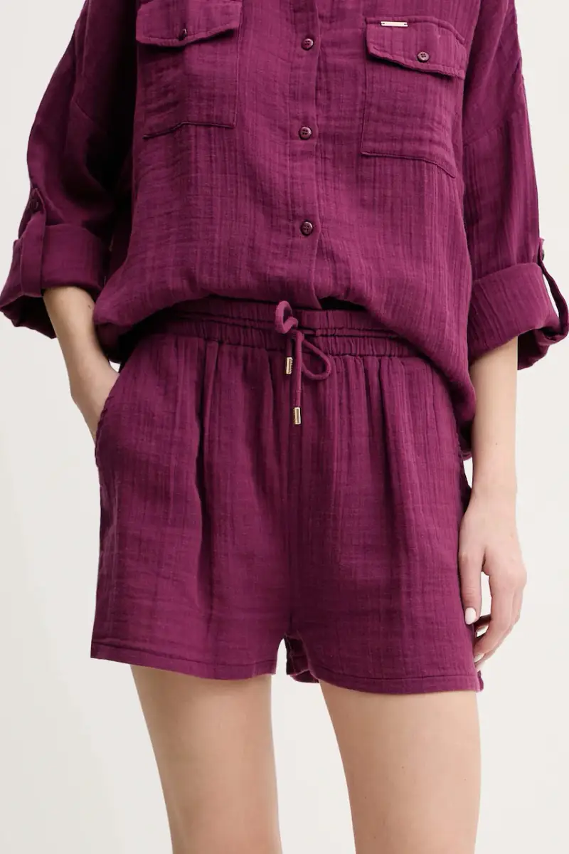 pantaloncini in cotone donna colore violetto Abbie