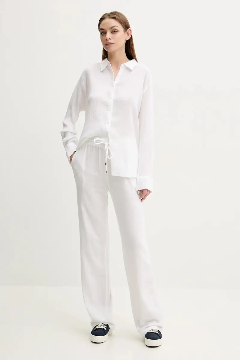 pantaloni in cotone Bianco miniatura 2