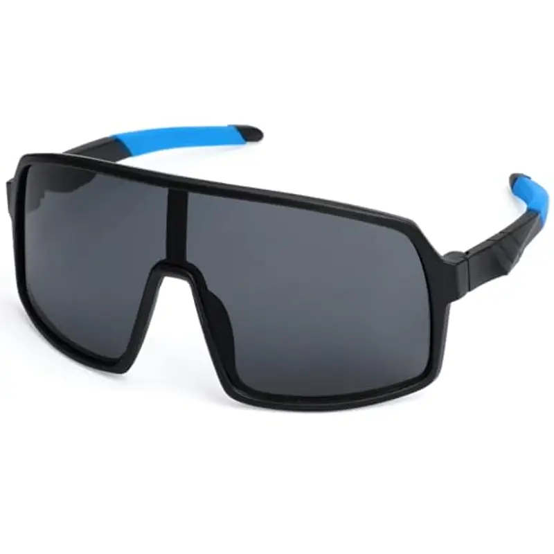 MELLIEX Occhiali da Sole Sportivi Bambino, Protezione UV Occhiali Ciclismo, Leggeri Occhiali Veloci per Ragazzi Ragazze 6-12 Anni, Nero