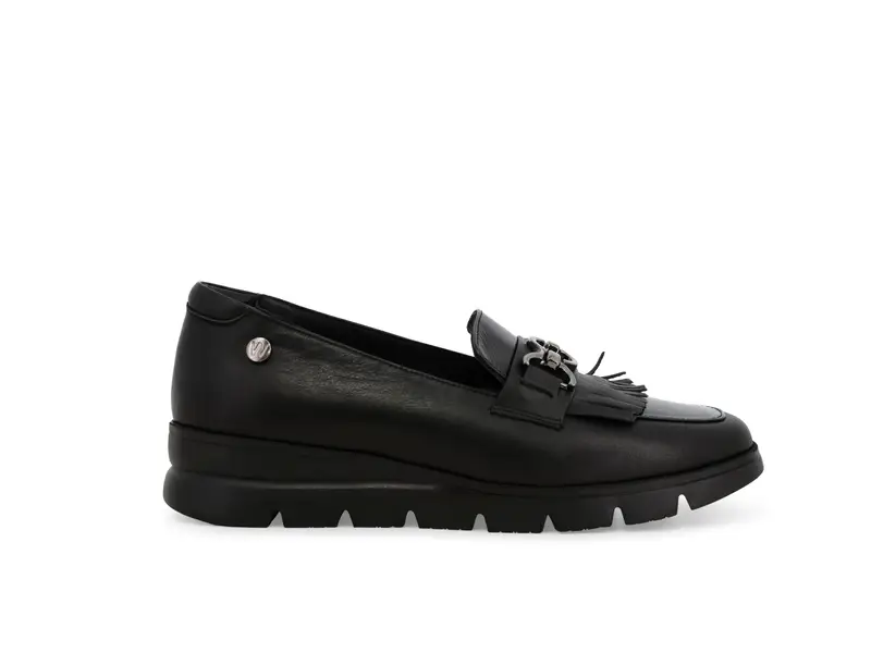 Mocassino donna in pelle nero 055000z