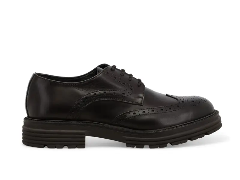 Scarpa uomo stringata in pelle moro u0563z Marrone