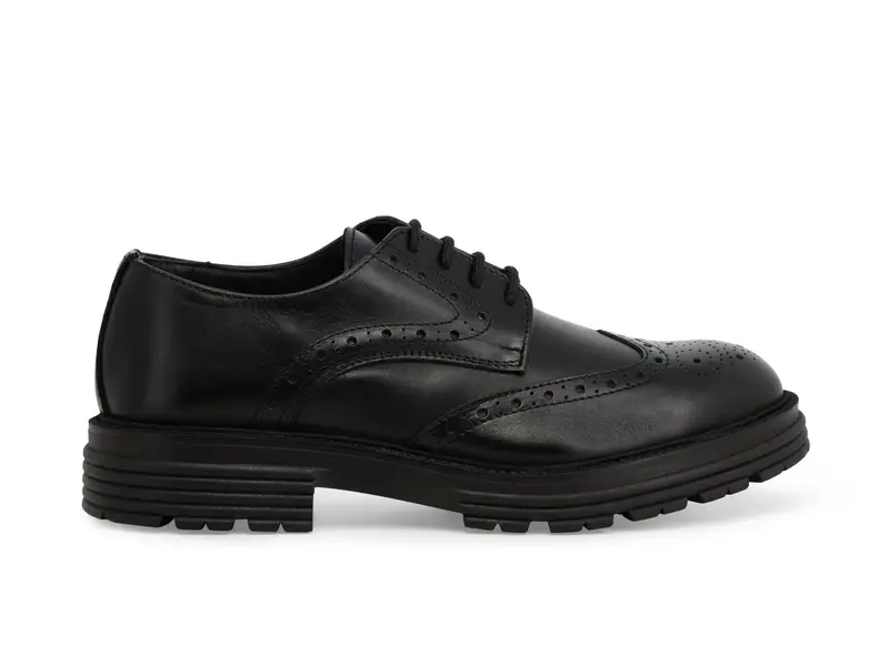 Scarpa uomo stringata in pelle nero u0563z