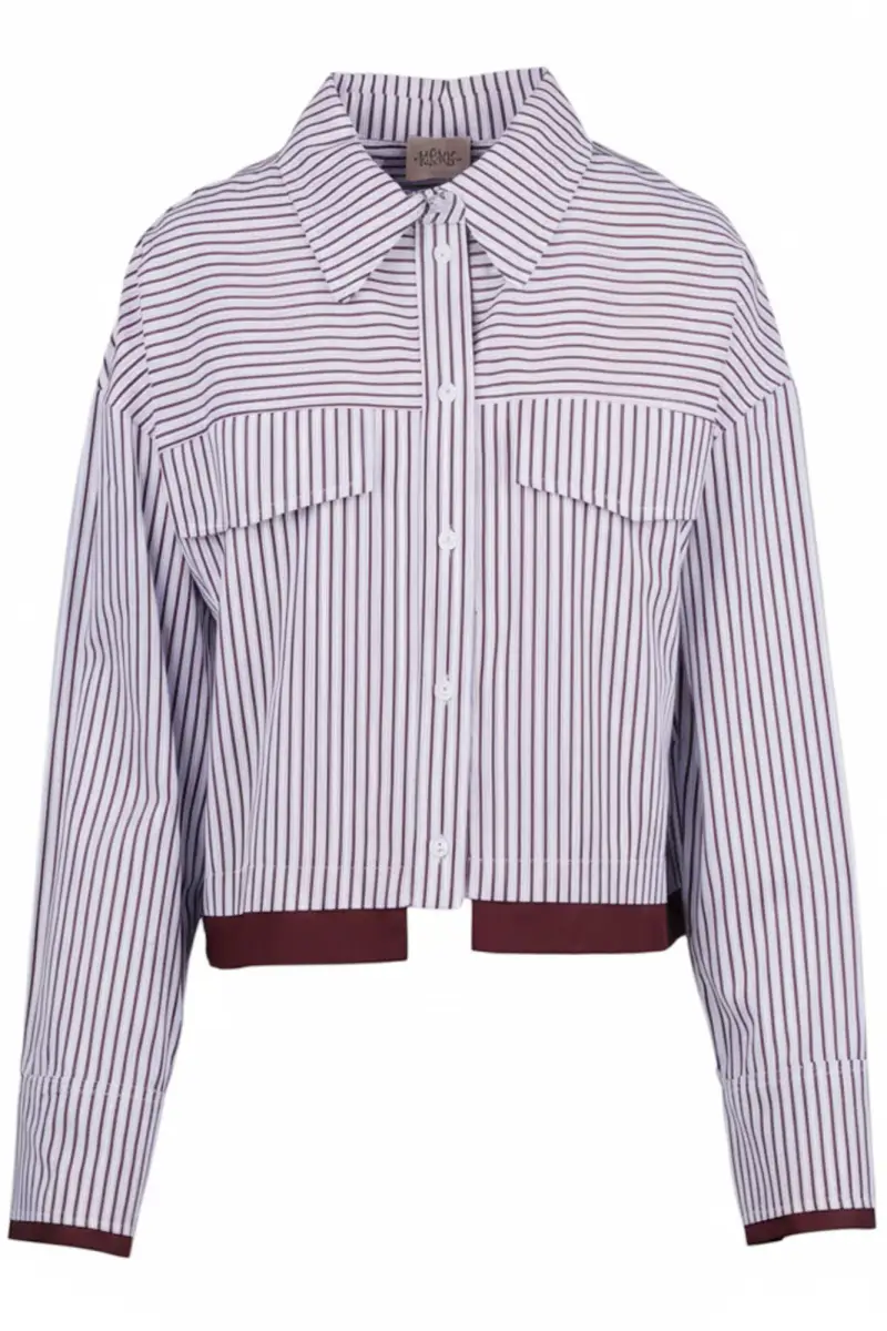 Camicia - 470275 - Bianco/Bordeaux