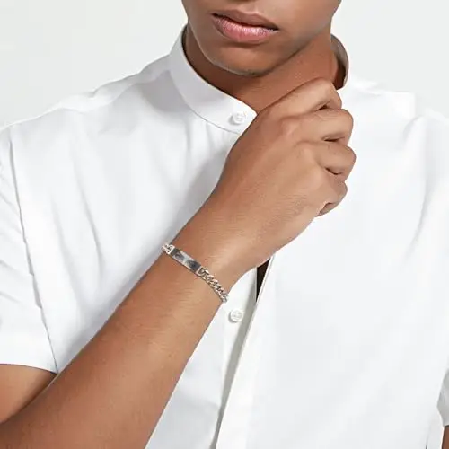 MeMeDIY Bracciale Uomo con Foto Occhi Personalizzata Braccialetto Acciaio Inossidabile Regolabile con Incisione miniatura 3