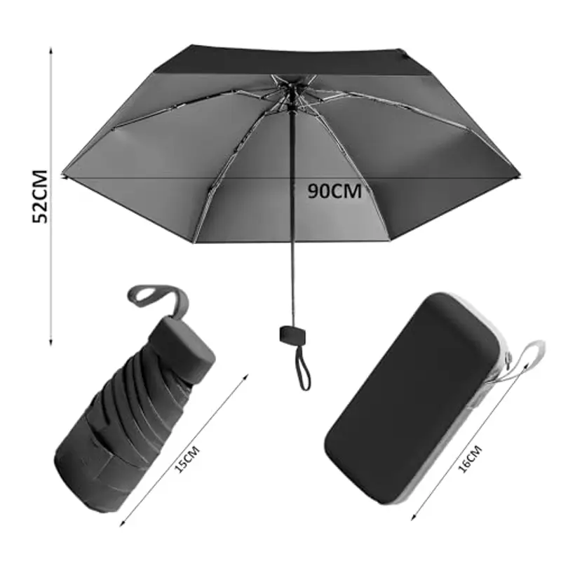 MEMOFYND Mini Ombrello Di Protezione UV, Compatto E Portatile Con Scatola Di Immagazzinaggio Per Donna E Bambini - Sconto 40% Su Dimensione Da Viaggio miniatura 2