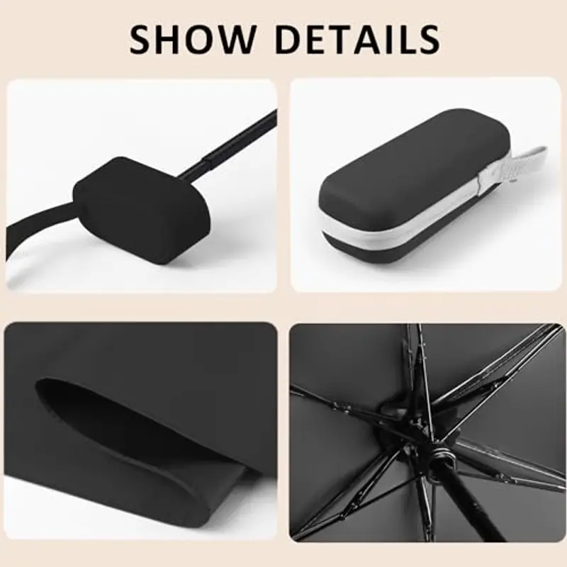 MEMOFYND Mini Ombrello Di Protezione UV, Compatto E Portatile Con Scatola Di Immagazzinaggio Per Donna E Bambini - Sconto 40% Su Dimensione Da Viaggio miniatura 3